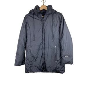 Skila Women's S Black Full Zip Detachable Hood Winter Parka Jacket